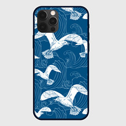 Чехол для iPhone 12 Pro Max Чайки, цвет: 3D-черный