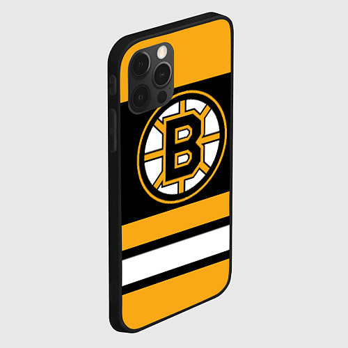 Чехол iPhone 12 Pro Max Boston Bruins / 3D-Черный – фото 2