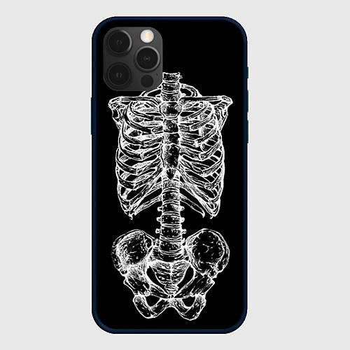 Чехол iPhone 12 Pro Max Скелет / 3D-Черный – фото 1