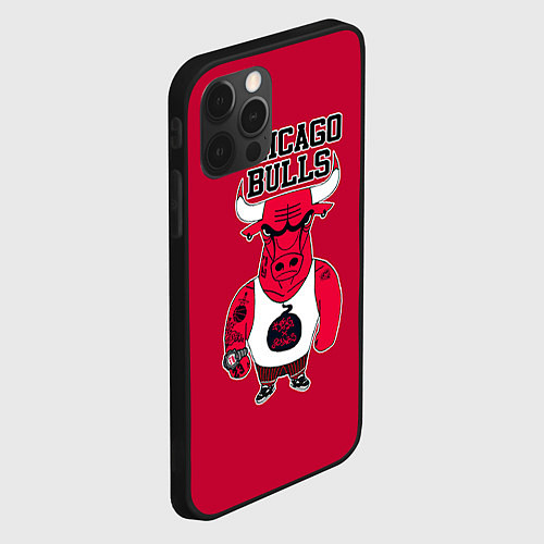 Чехол iPhone 12 Pro Max Chicago bulls / 3D-Черный – фото 2