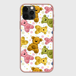 Чехол для iPhone 12 Pro Max Любимые медвежата, цвет: 3D-светло-розовый
