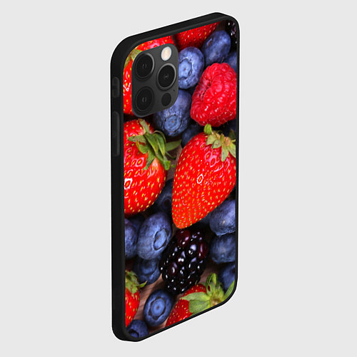 Чехол iPhone 12 Pro Max Berries / 3D-Черный – фото 2