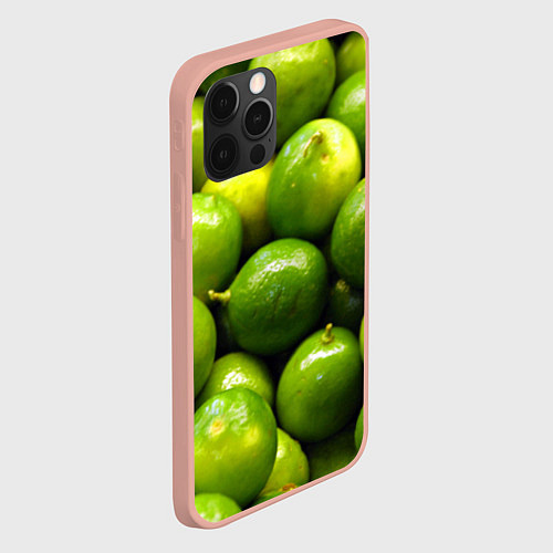 Чехол iPhone 12 Pro Max Лаймовая / 3D-Светло-розовый – фото 2