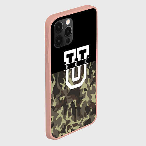 Чехол iPhone 12 Pro Max FCK U: Camo / 3D-Светло-розовый – фото 2