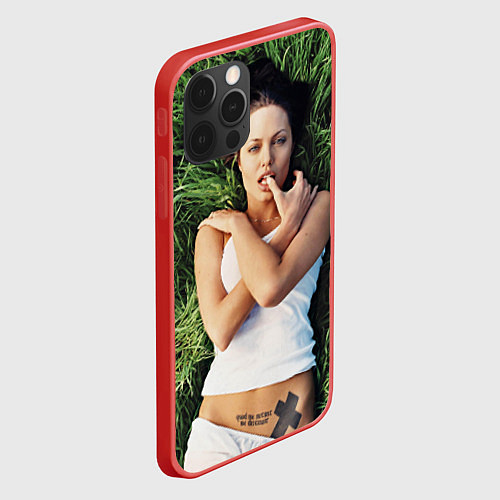 Чехол iPhone 12 Pro Max Анджелина Джоли / 3D-Красный – фото 2