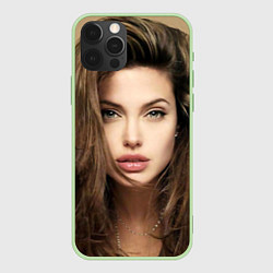 Чехол для iPhone 12 Pro Max Анжелина Джоли, цвет: 3D-салатовый