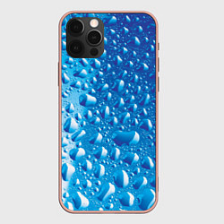 Чехол для iPhone 12 Pro Max Капли воды, цвет: 3D-светло-розовый
