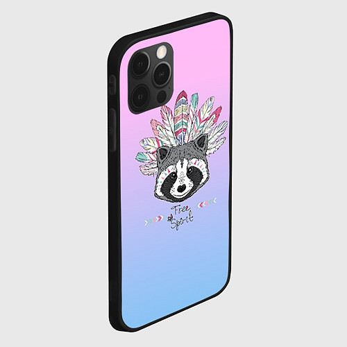 Чехол iPhone 12 Pro Max Raccoon: Free Spirit / 3D-Черный – фото 2