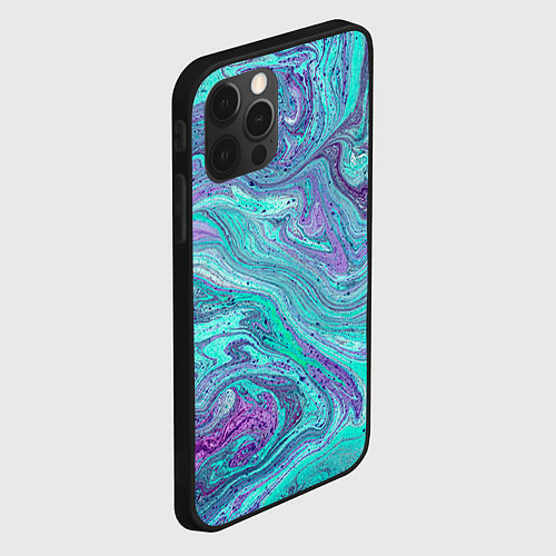 Чехол iPhone 12 Pro Max Смесь красок / 3D-Черный – фото 2