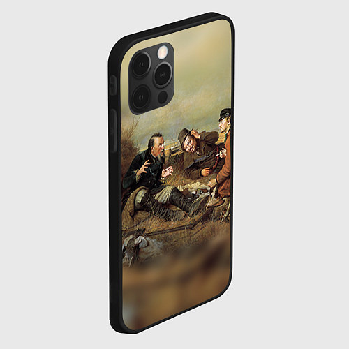 Чехол iPhone 12 Pro Max Русские охотники / 3D-Черный – фото 2