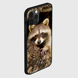 Чехол для iPhone 12 Pro Max Енот в дупле, цвет: 3D-черный — фото 2