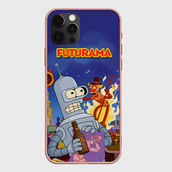 Чехол для iPhone 12 Pro Max Futurama Devil, цвет: 3D-светло-розовый