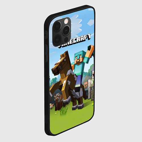 Чехол iPhone 12 Pro Max Minecraft Rider / 3D-Черный – фото 2