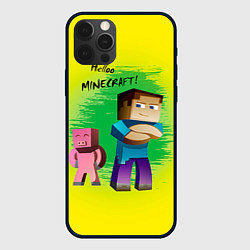 Чехол для iPhone 12 Pro Max Hello Minecraft, цвет: 3D-черный