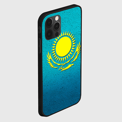 Чехол iPhone 12 Pro Max Флаг Казахстана / 3D-Черный – фото 2