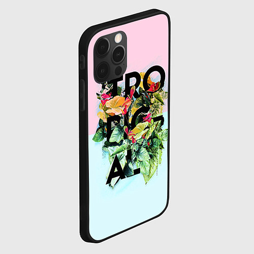 Чехол iPhone 12 Pro Max Tropical Art / 3D-Черный – фото 2