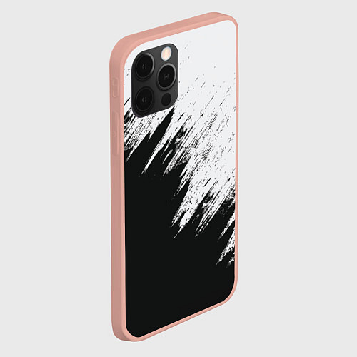 Чехол iPhone 12 Pro Max Черно-белый разрыв / 3D-Светло-розовый – фото 2