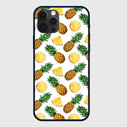 Чехол для iPhone 12 Pro Max Ананасы 6, цвет: 3D-черный