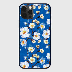 Чехол для iPhone 12 Pro Цветы ретро 5, цвет: 3D-черный