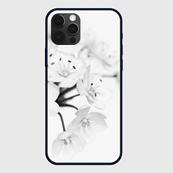 Чехол для iPhone 12 Pro Белая сакура, цвет: 3D-черный