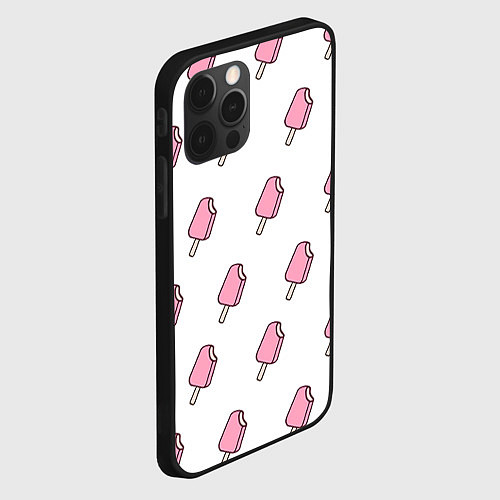Чехол iPhone 12 Pro Мороженое розовое / 3D-Черный – фото 2
