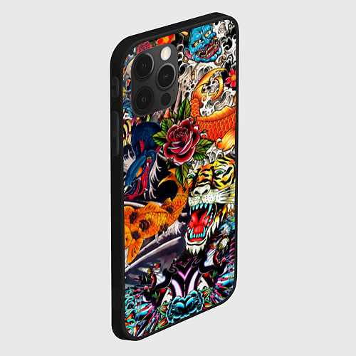 Чехол iPhone 12 Pro Dsquared tatoo / 3D-Черный – фото 2