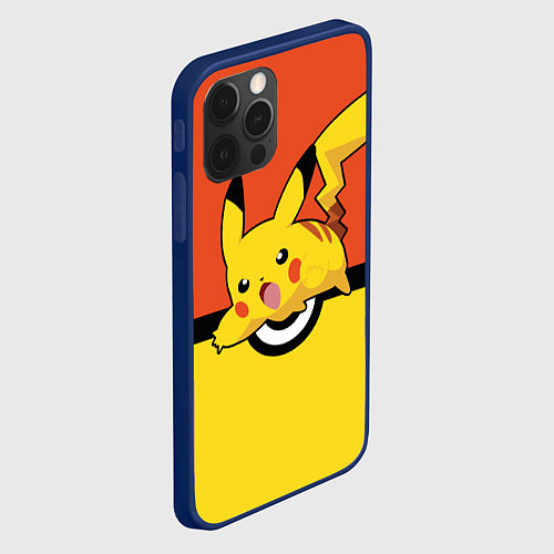 Чехол iPhone 12 Pro Pikachu / 3D-Тёмно-синий – фото 2