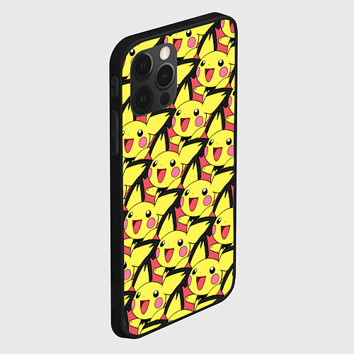 Чехол iPhone 12 Pro Pikachu / 3D-Черный – фото 2