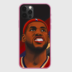 Чехол для iPhone 12 Pro LeBron Smile, цвет: 3D-малиновый