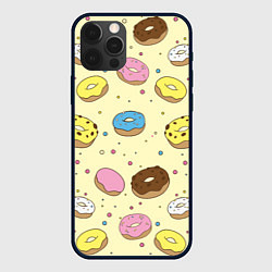 Чехол для iPhone 12 Pro Сладкие пончики, цвет: 3D-черный