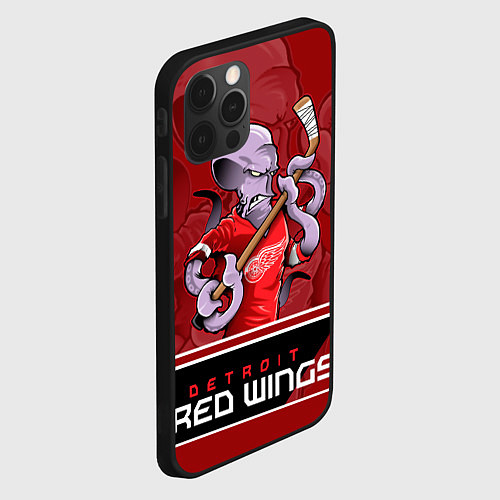 Чехол iPhone 12 Pro Detroit Red Wings / 3D-Черный – фото 2
