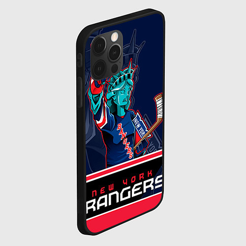 Чехол iPhone 12 Pro New York Rangers / 3D-Черный – фото 2