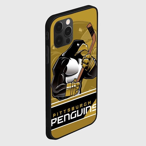 Чехол iPhone 12 Pro Pittsburgh Penguins / 3D-Черный – фото 2
