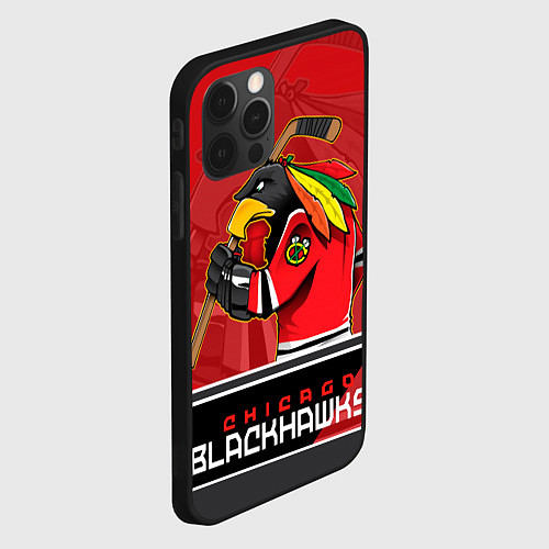Чехол iPhone 12 Pro Chicago Blackhawks / 3D-Черный – фото 2