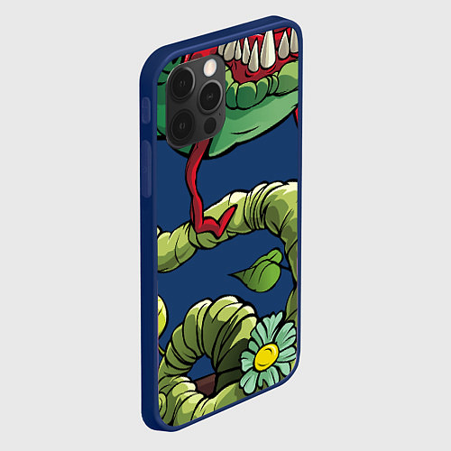 Чехол iPhone 12 Pro Plants vs zombies / 3D-Тёмно-синий – фото 2