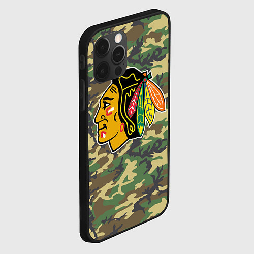 Чехол iPhone 12 Pro Blackhawks Camouflage / 3D-Черный – фото 2