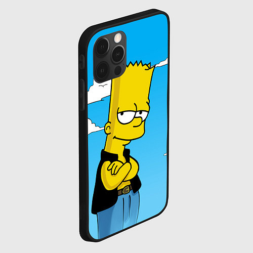 Чехол iPhone 12 Pro Задумчивый Барт / 3D-Черный – фото 2