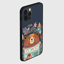 Чехол для iPhone 12 Pro Осенний медведь, цвет: 3D-черный — фото 2