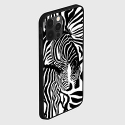 Чехол для iPhone 12 Pro Полосатая зебра, цвет: 3D-черный — фото 2