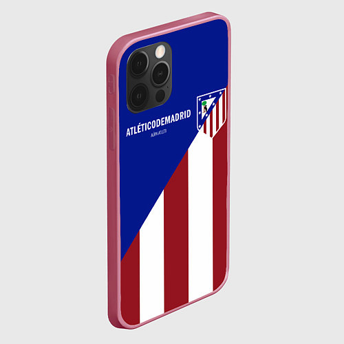 Чехол iPhone 12 Pro FC Atletico Madrid / 3D-Малиновый – фото 2
