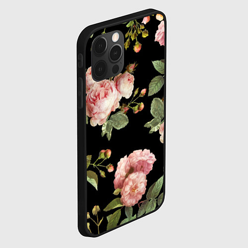 Чехол iPhone 12 Pro TOP Roses / 3D-Черный – фото 2