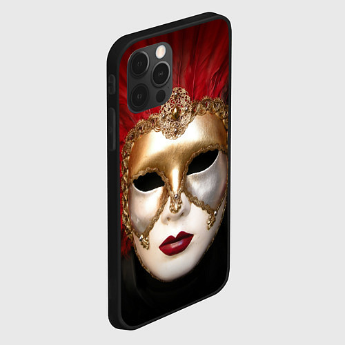 Чехол iPhone 12 Pro Венецианская маска / 3D-Черный – фото 2
