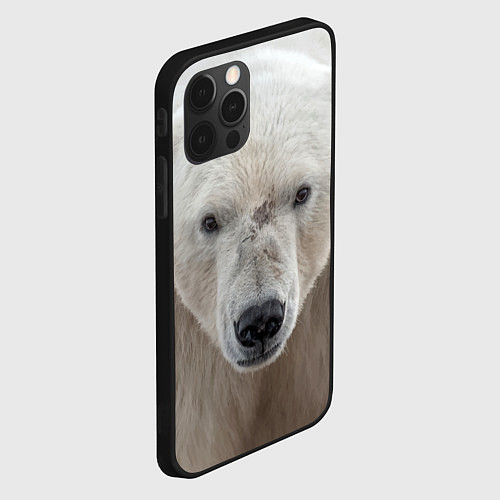 Чехол iPhone 12 Pro Белый медведь / 3D-Черный – фото 2