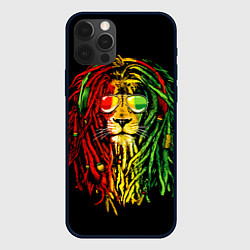 Чехол для iPhone 12 Pro Ямайка - лев с дредами, цвет: 3D-черный