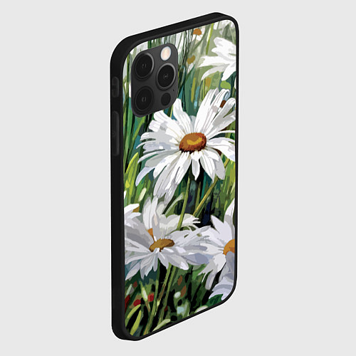 Чехол iPhone 12 Pro Ромашки / 3D-Черный – фото 2