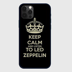 Чехол для iPhone 12 Pro Keep Calm & Led Zeppelin, цвет: 3D-черный