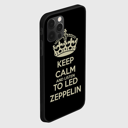 Чехол iPhone 12 Pro Keep Calm & Led Zeppelin / 3D-Черный – фото 2