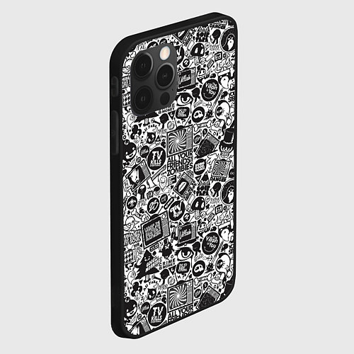 Чехол iPhone 12 Pro Стикербомбинг / 3D-Черный – фото 2