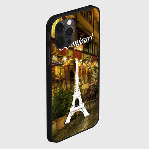 Чехол iPhone 12 Pro Bonjour - Paris / 3D-Черный – фото 2