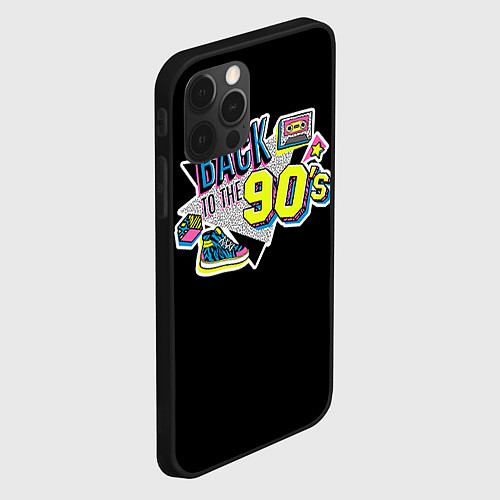 Чехол iPhone 12 Pro Назад в 90-е! / 3D-Черный – фото 2